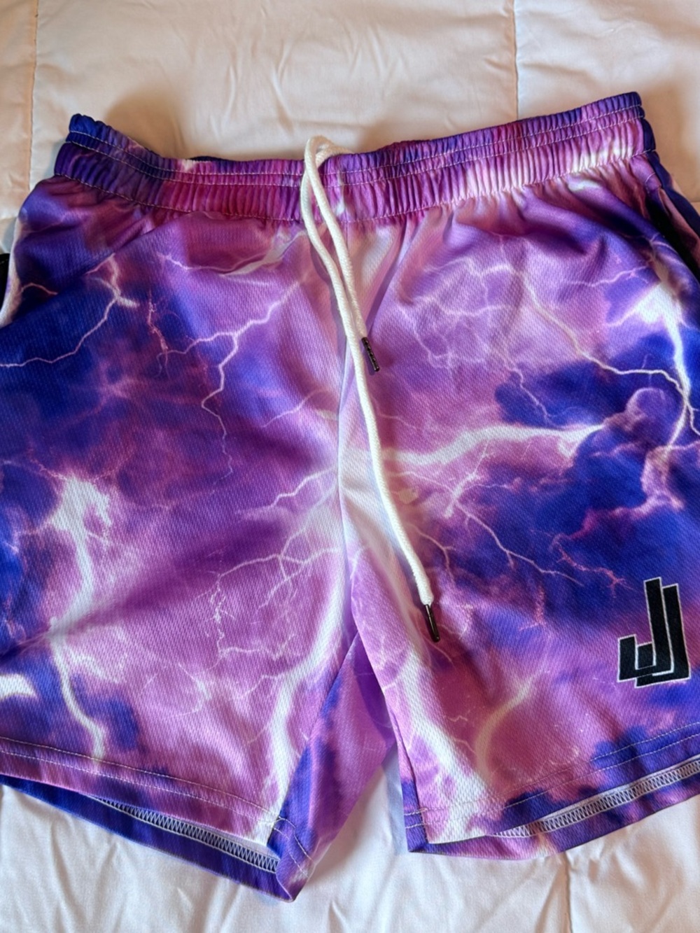 JJ Vibrant Purple Lightning Athletic Shorts